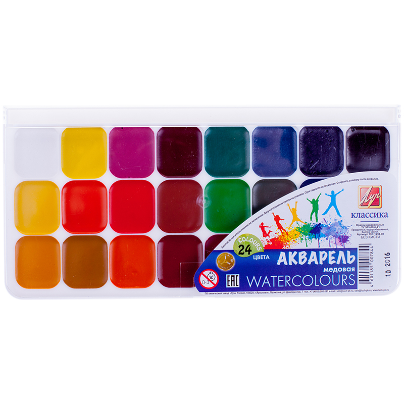 Акварель Луч Классика, 24 цвета, медовая