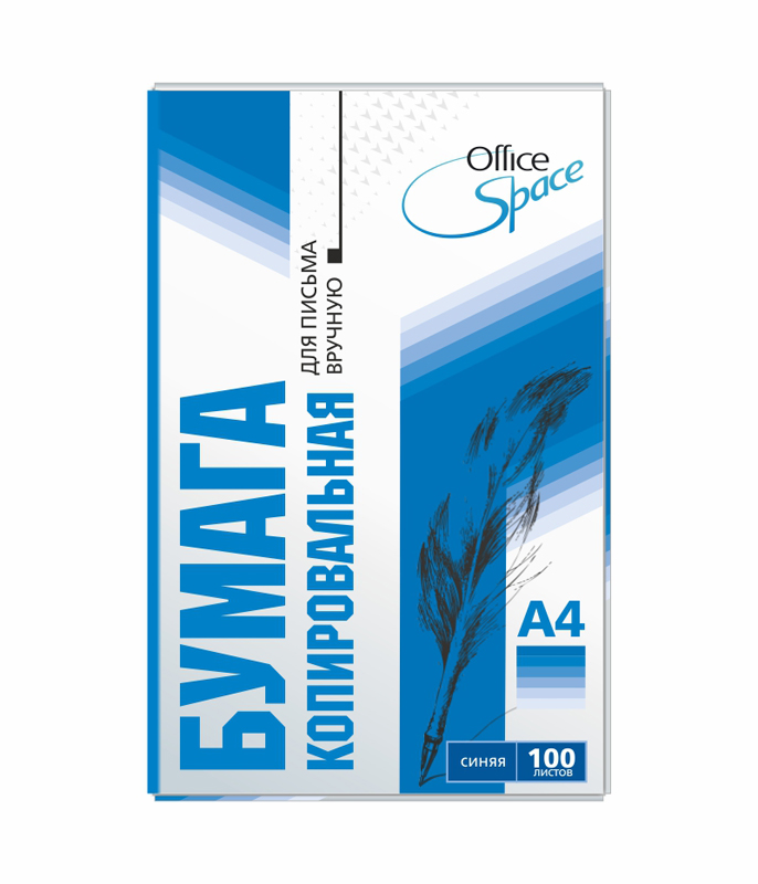 Копировальная бумага, синяя, А4, 100л